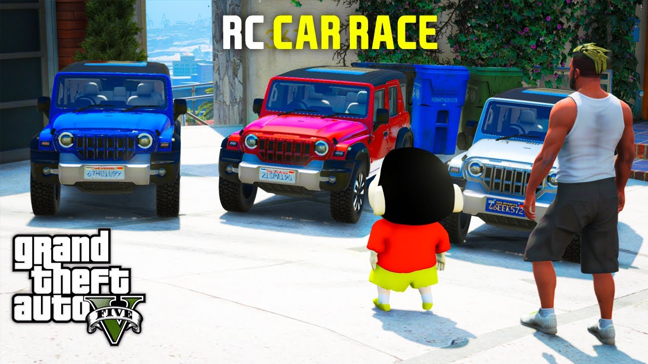 GTA 5: Shinchan & Doremon Rc Car Race|Franklin Stealing New Car