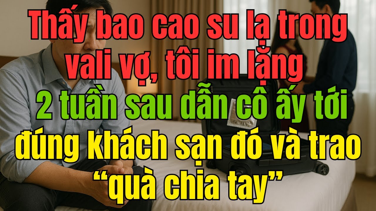 Thấy bao cao su lạ trong vali vợ, tôi im lặng → 2 tuần sau dẫn cô ấy tới đúng khách sạn đó và tạo...