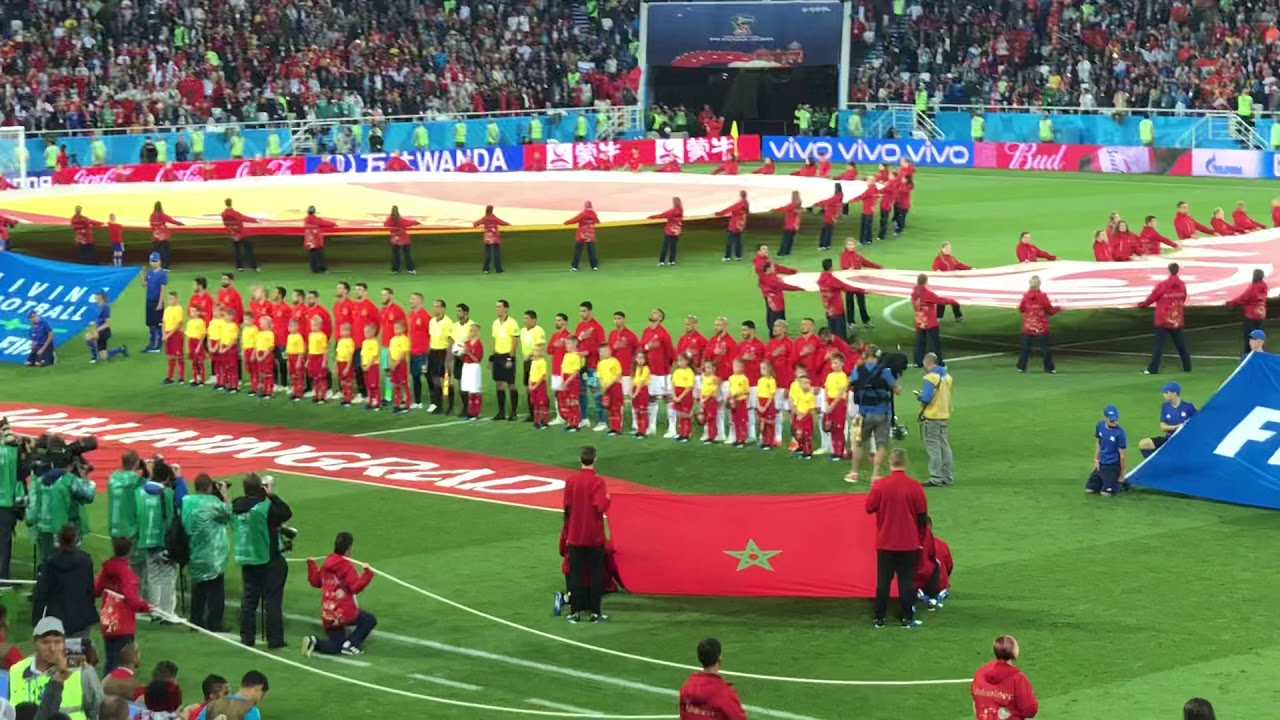 World Cup 2018. Morocco vs. Spainالنشيد الوطني المغربي في كأس العالم روسيا 2018