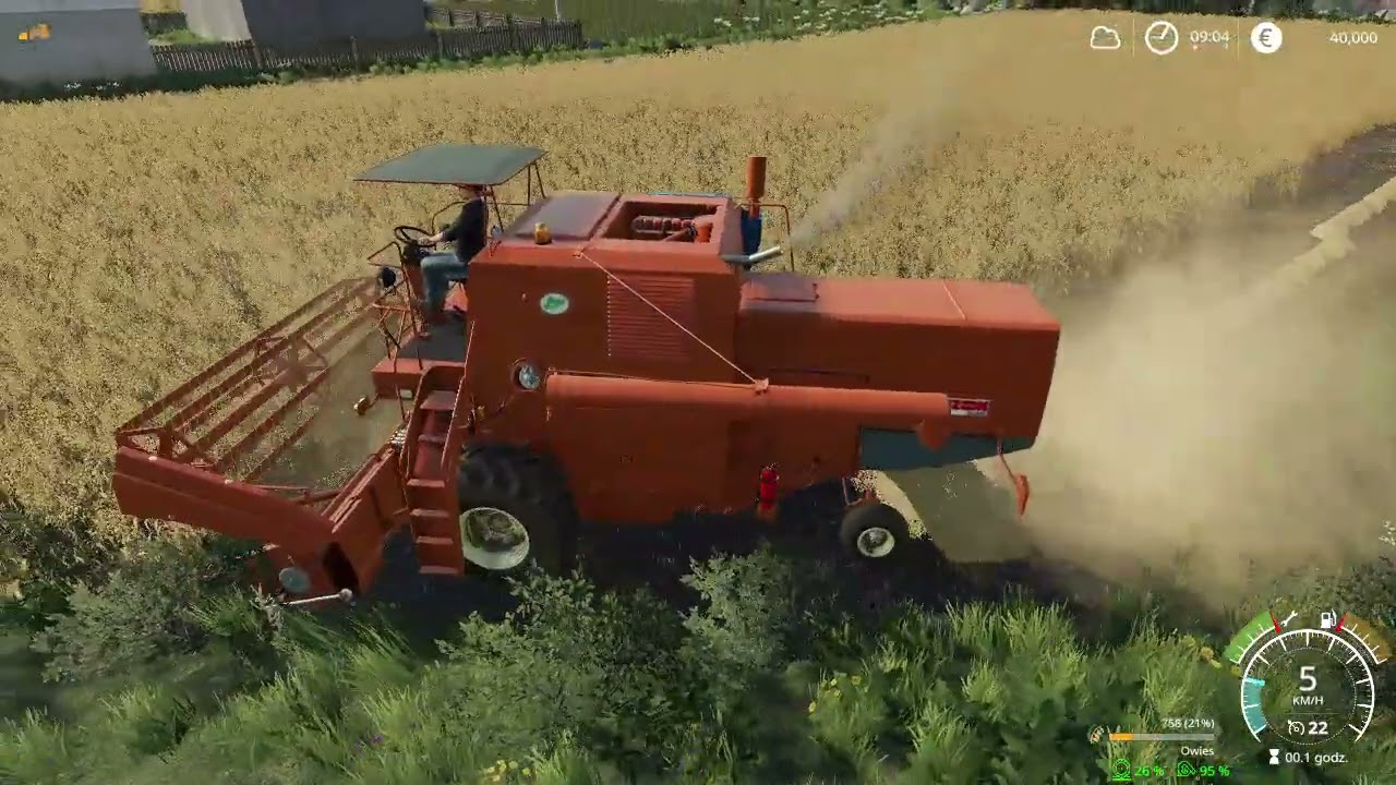 Fs19 Żniwa pierwszy wyjazd bizona Łódzka wieś #7
