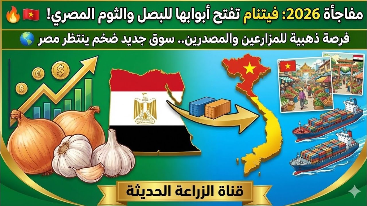 🚨 خبر عاجل 2026 | فتح السوق الفيتنامي للبصل والثوم المصري.. فرصة ذهبية!