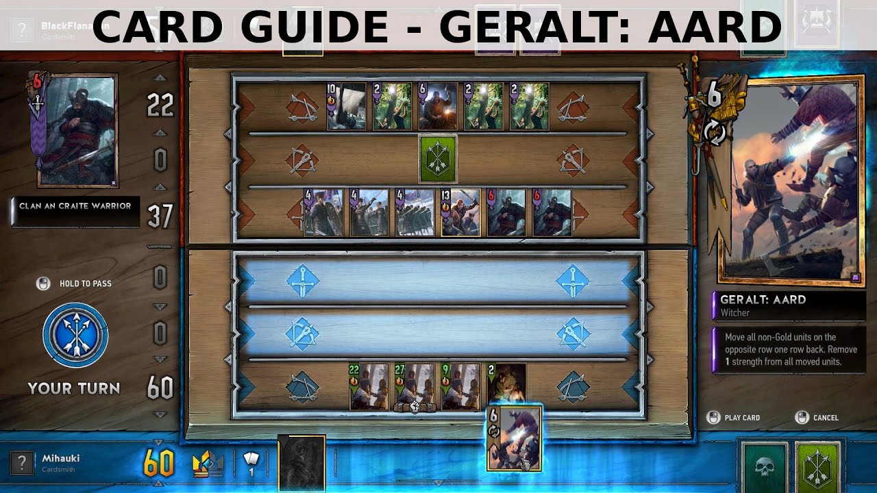 Gwent - Powerful Card Guide - Geralt: Aard