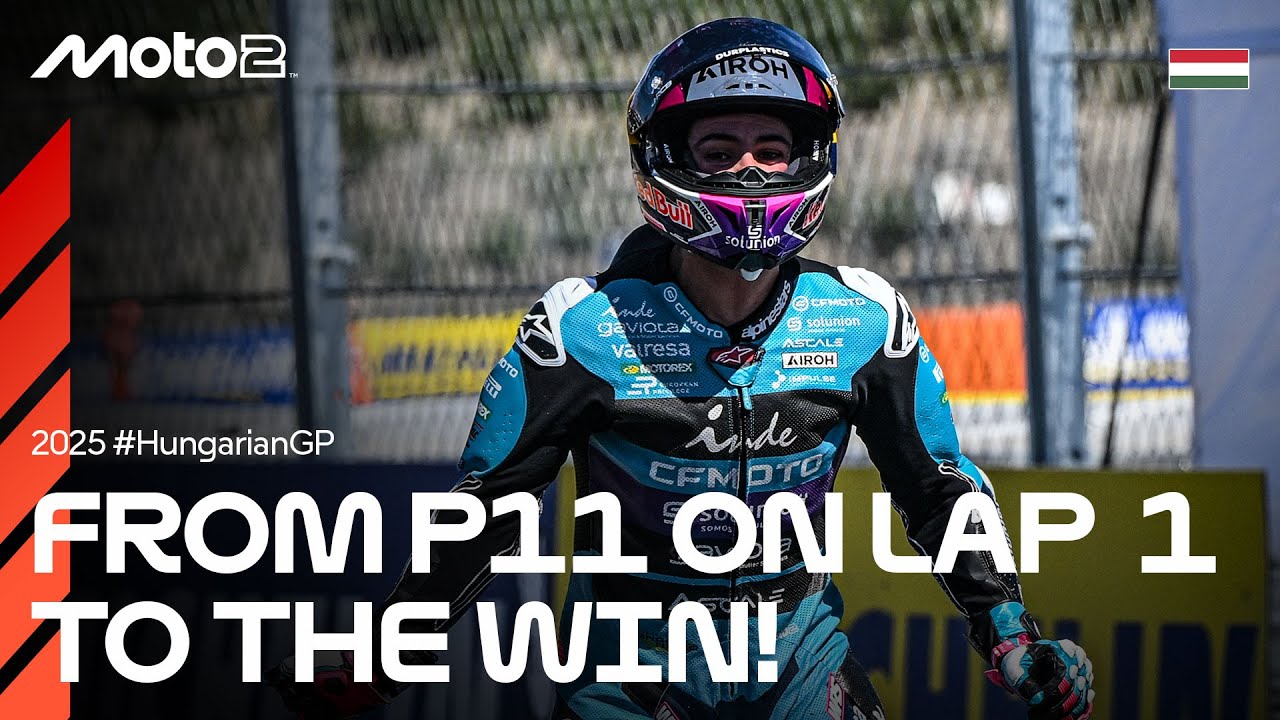 David Alonso's fiery comeback to his maiden Moto2 win 🚀 | 2025 Hungarian GP