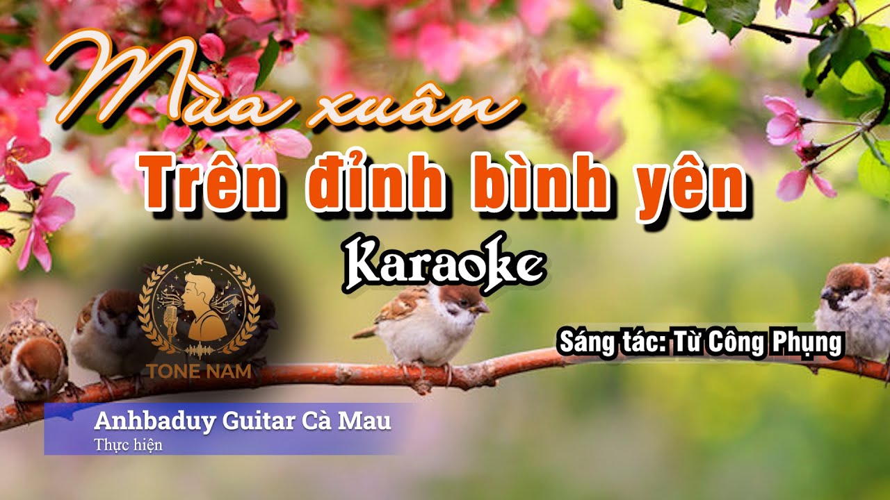Mùa xuân trên đỉnh bình yên | Karaoke | Tone Nam - Ab | Anhbaduy Guitar - Cà Mau