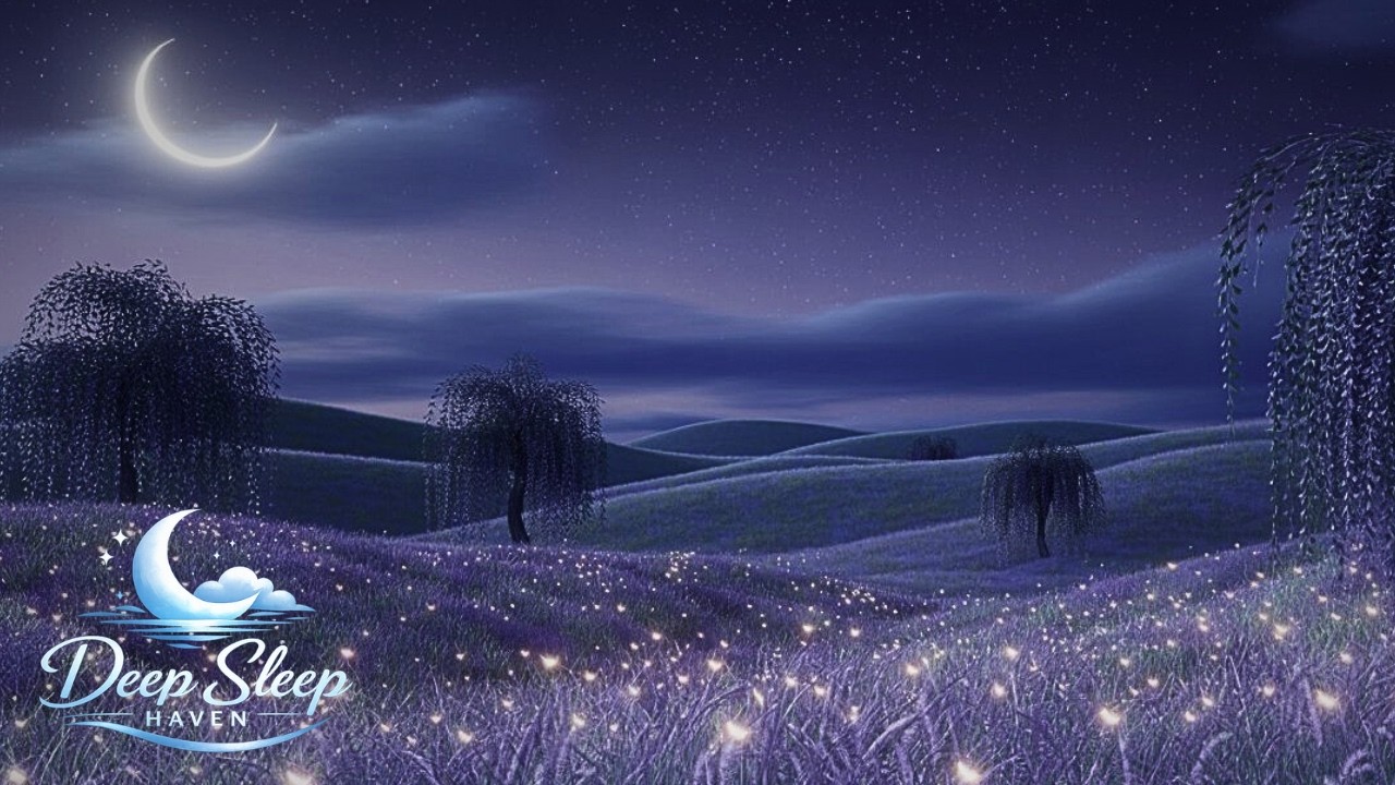 Lavender Fields at Night 🌙 Soft Relaxing Music for Deep Sleep & Stress Relief