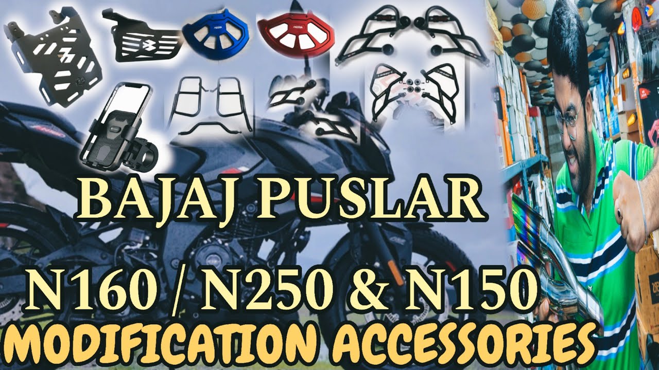 PULSAR N160 ACCESSORIES 🔥😍 // N250 MODIFICATION 🤩 // N160  MODIFIED //BIKE LIGHTS //