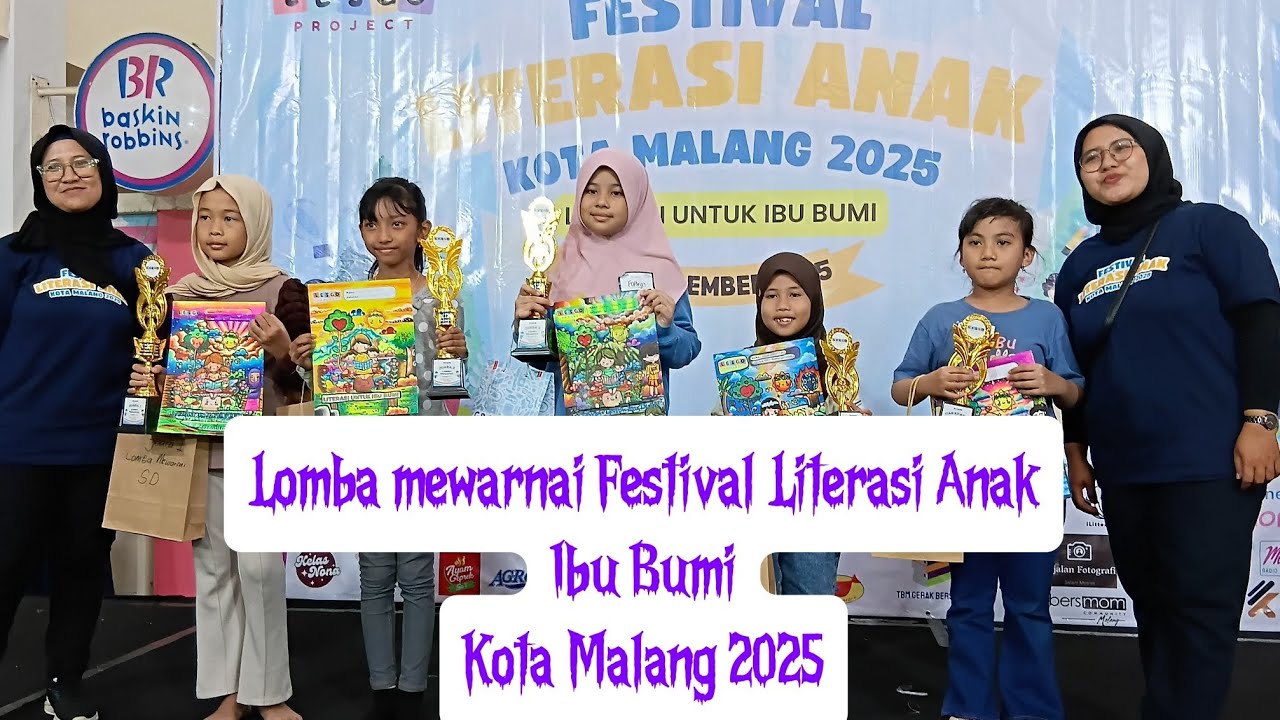 Lomba Mewarnai Tema Literasi Ibu Bumi 🌍 🏆|Festival Literasi Anak Kota Malang 2025 #art  #warnahasna 