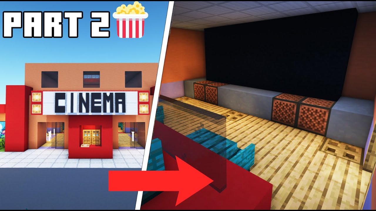 Minecraft Tutorial: How To Make A Cinema Part 2 