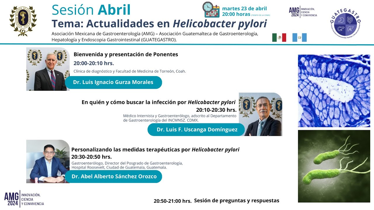 Sesión Mensual Abril 2024: Actualidades en Helicobacter pylori