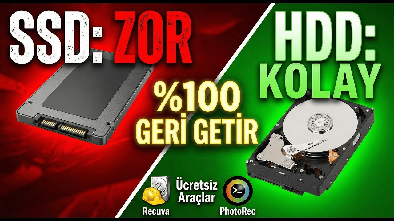Kalıcı Olarak Silinen Dosyaları Kurtarma Rehberi! (HDD vs SSD Farkı)