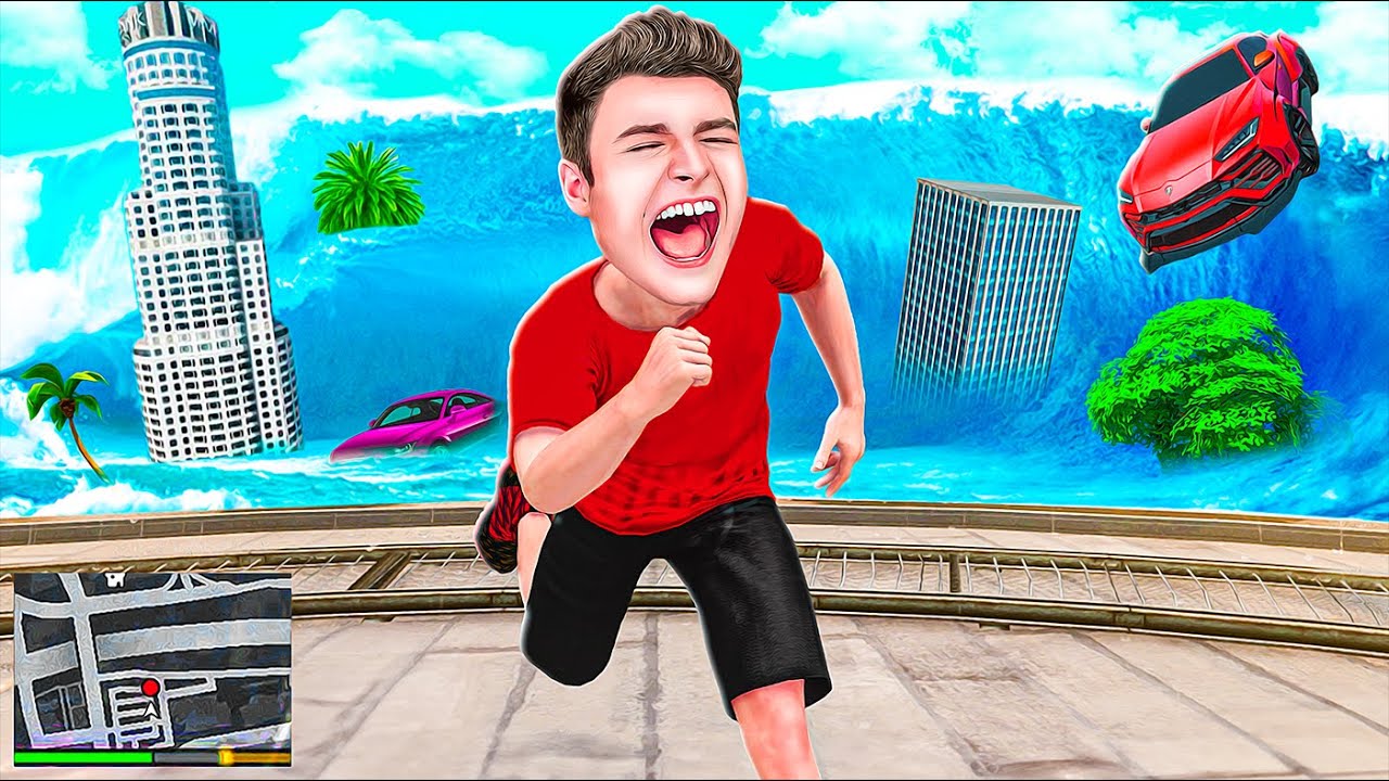 24 STUNDEN einen TSUNAMI Überleben in GTA 5!