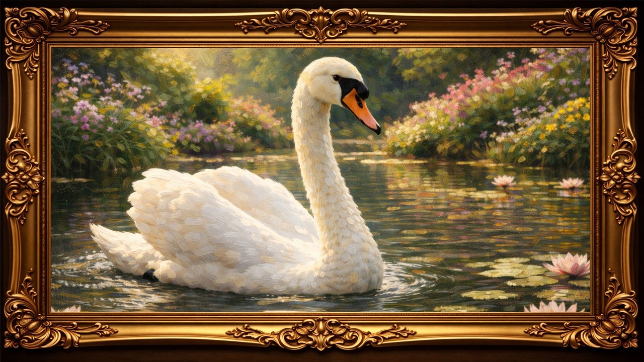 Majestic Swan on the Lake | Elegant Frame TV Art for Luxury Home Ambience (4K)