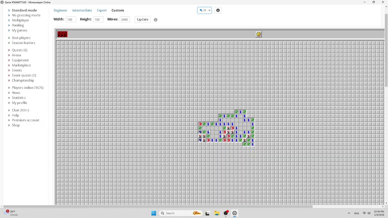 trying to beat minesweeper on the biggest puzzle - part 3