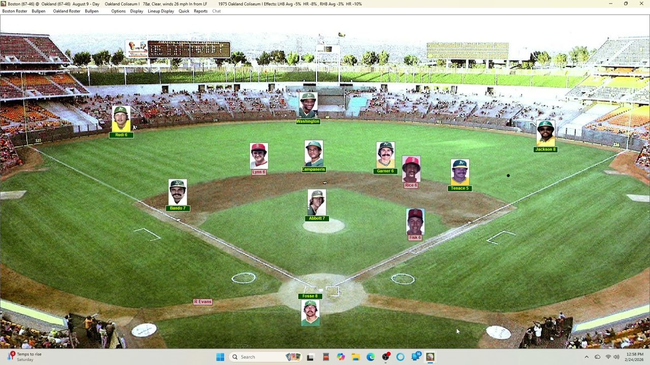 Action PC Baseball 8-9-75 Boston at Oakland
