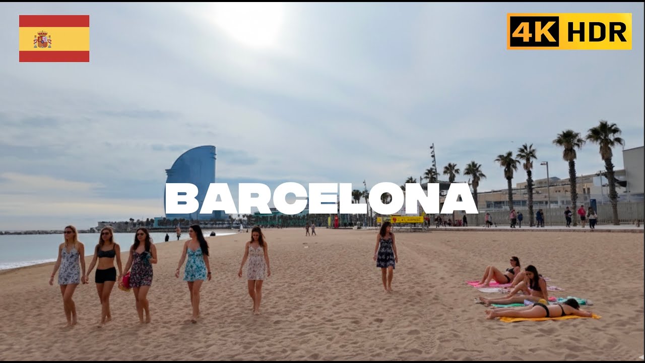 Barceloneta Beach, Barcelona 🇪🇸 | Winter Walk
