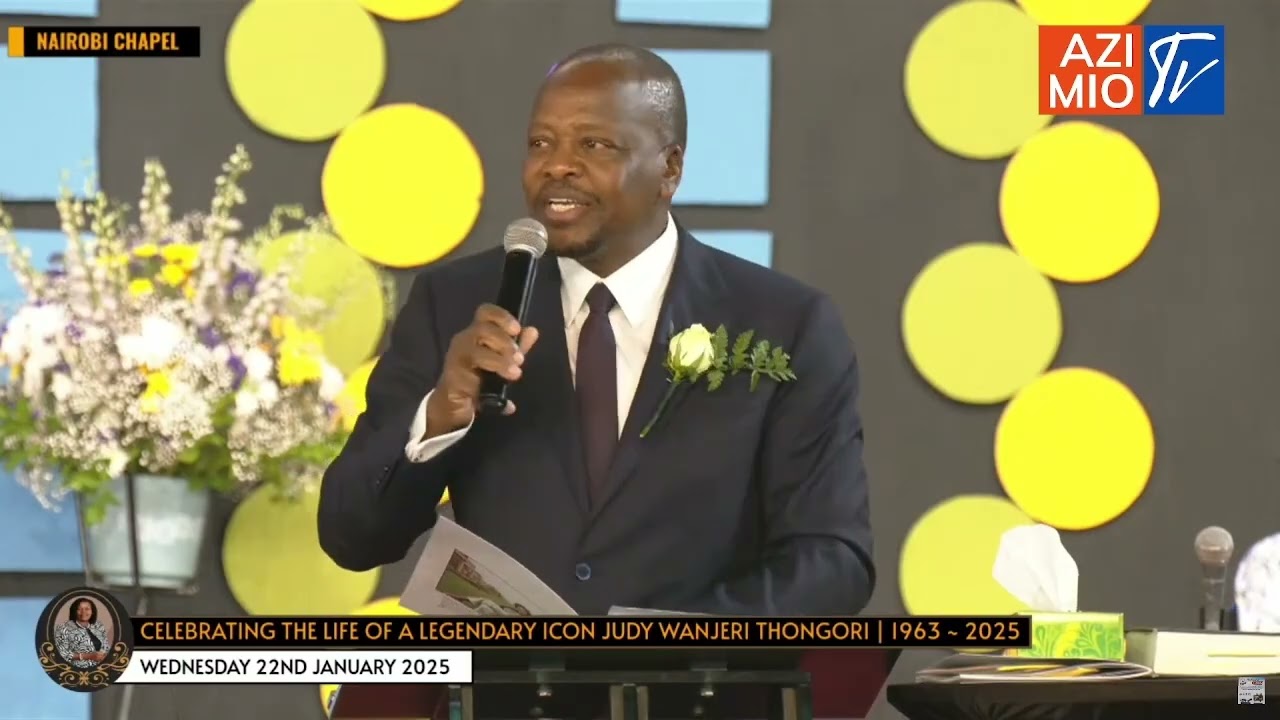 Mutahi Kagwe POWERFUL, EMOTIONAL tribute during the Funeral of the late Judy Thongori WOWS Crowd