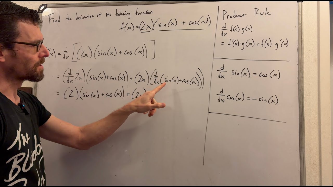 Finding the Derivative Using the Product Rule (with Trig Functions)