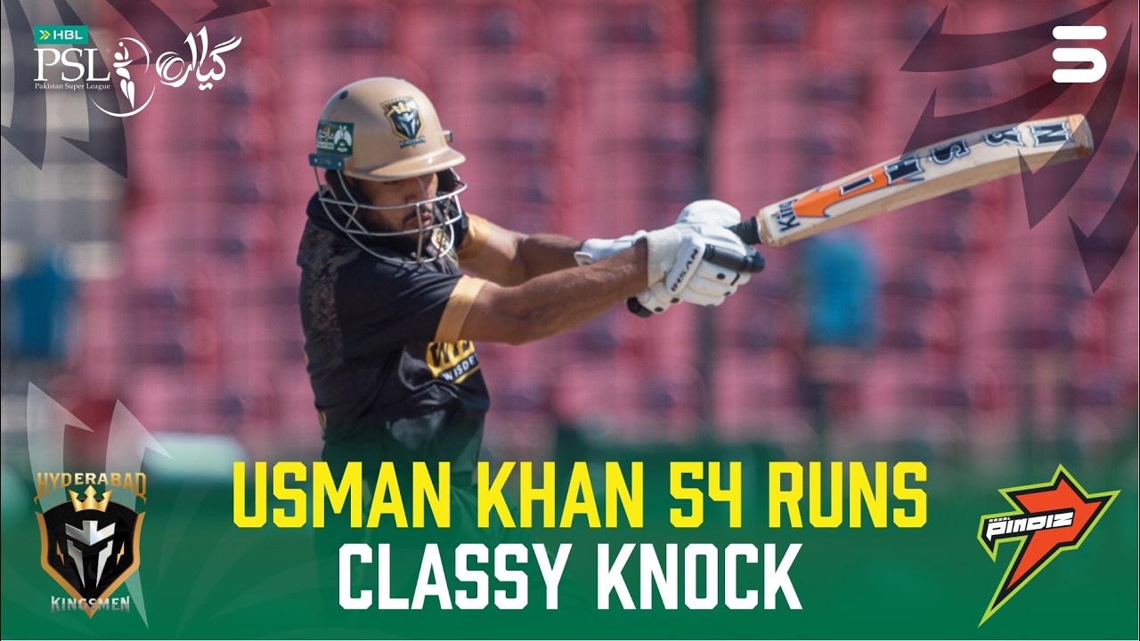 Usman khan 54 Runs Solid Batting | Hyderabad Kingsmen vs Rawalpindiz | HBL PSL 11 | Match 39 | MZB1U