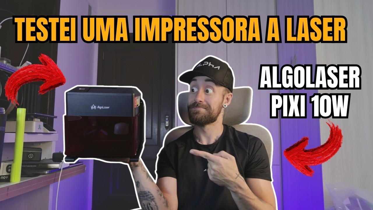 TESTEI UMA IMPRESSORA A LASER - ALGOLASER PIXI - PERSONALIZE SUAS PEÇAS 3D