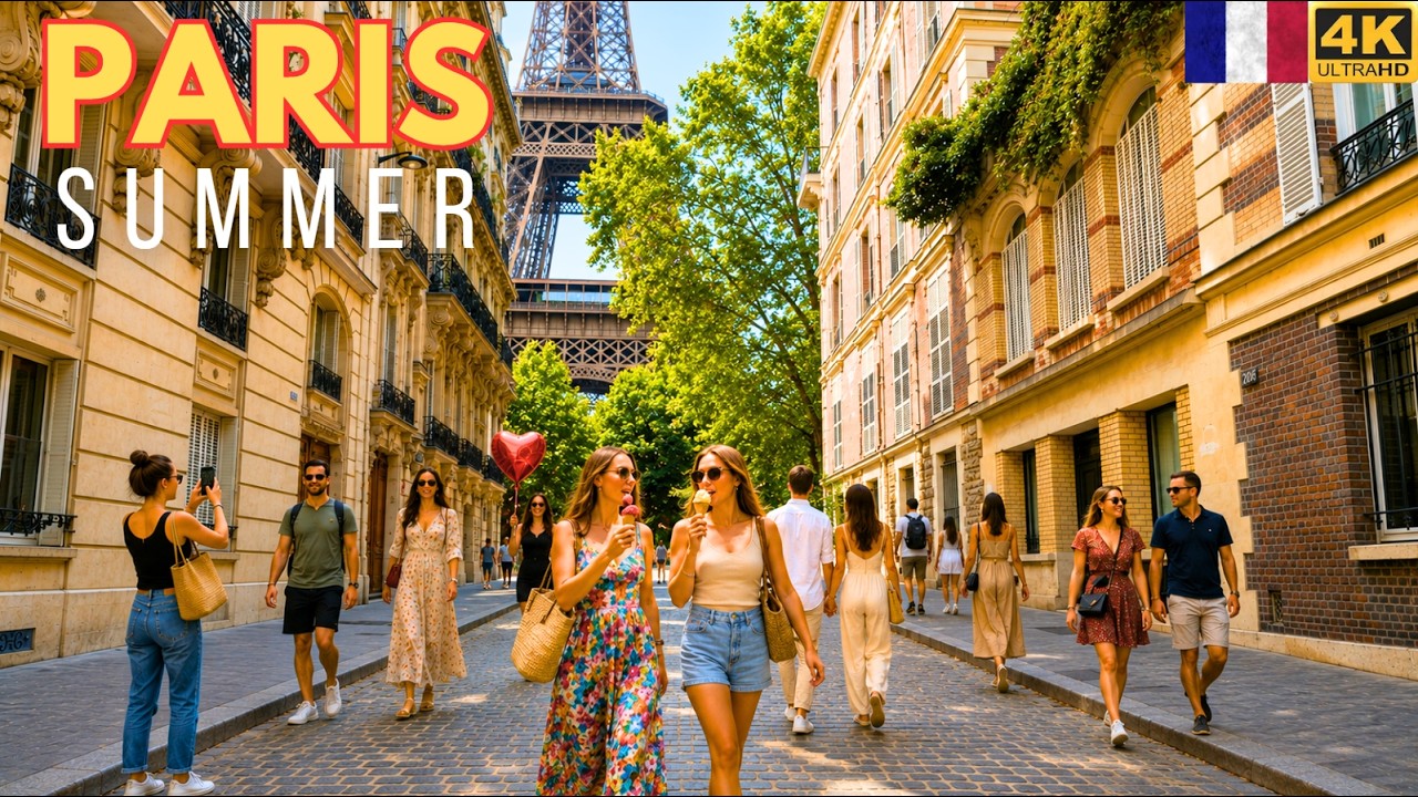 🇫🇷 Paris Heatwave Walking Tour | Eiffel Tower | 4K 60FPS - 04 July 2026