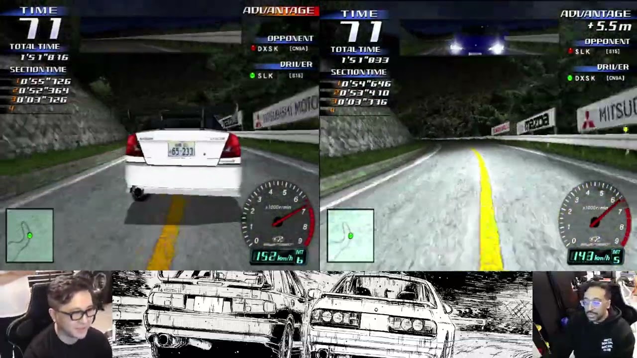 Initial D Arcade Stage Ver.3 — Битва: Подъем на холм Акина — SLK (S15) против DUSK (EVO4)