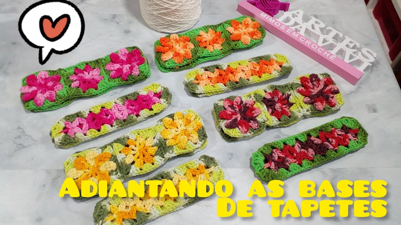 Adiantei bases para tapetes #crochet #artesanato #zerosobras