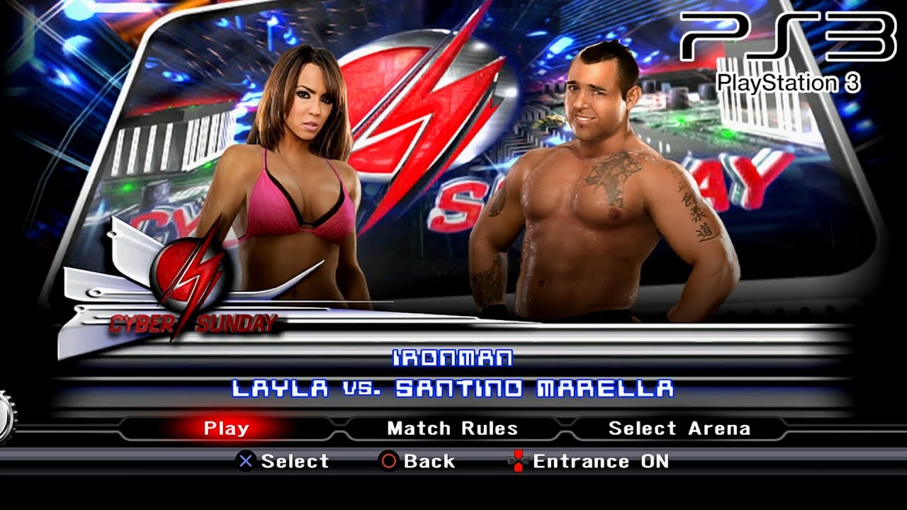 WWE SmackDown VS Raw 2009 PS3 - Layla VS Santino Marella - Iron Man (20 Min) [2K][mClassic]