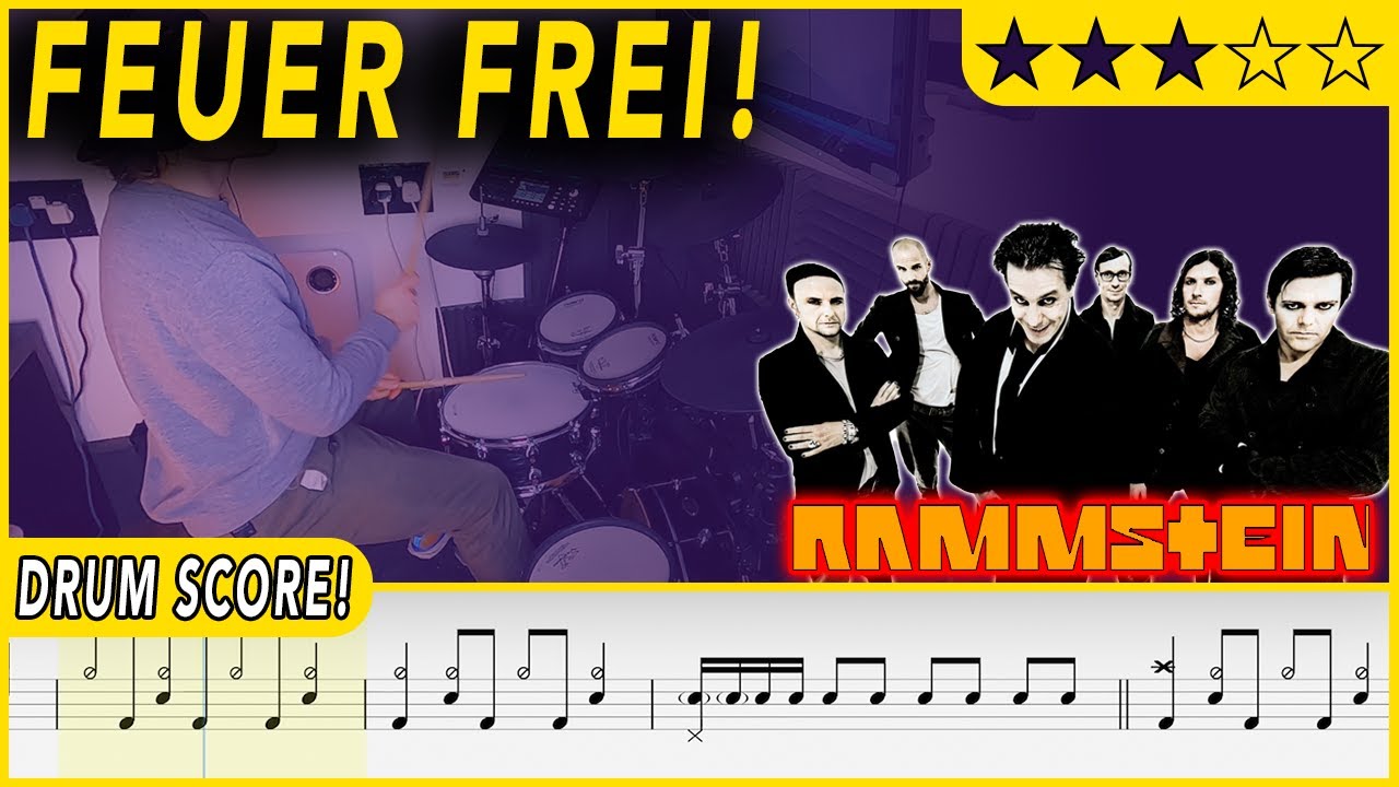Feuer frei! - Rammstein | DRUM SCORE Sheet Music | #415 DRUMSCRIBE