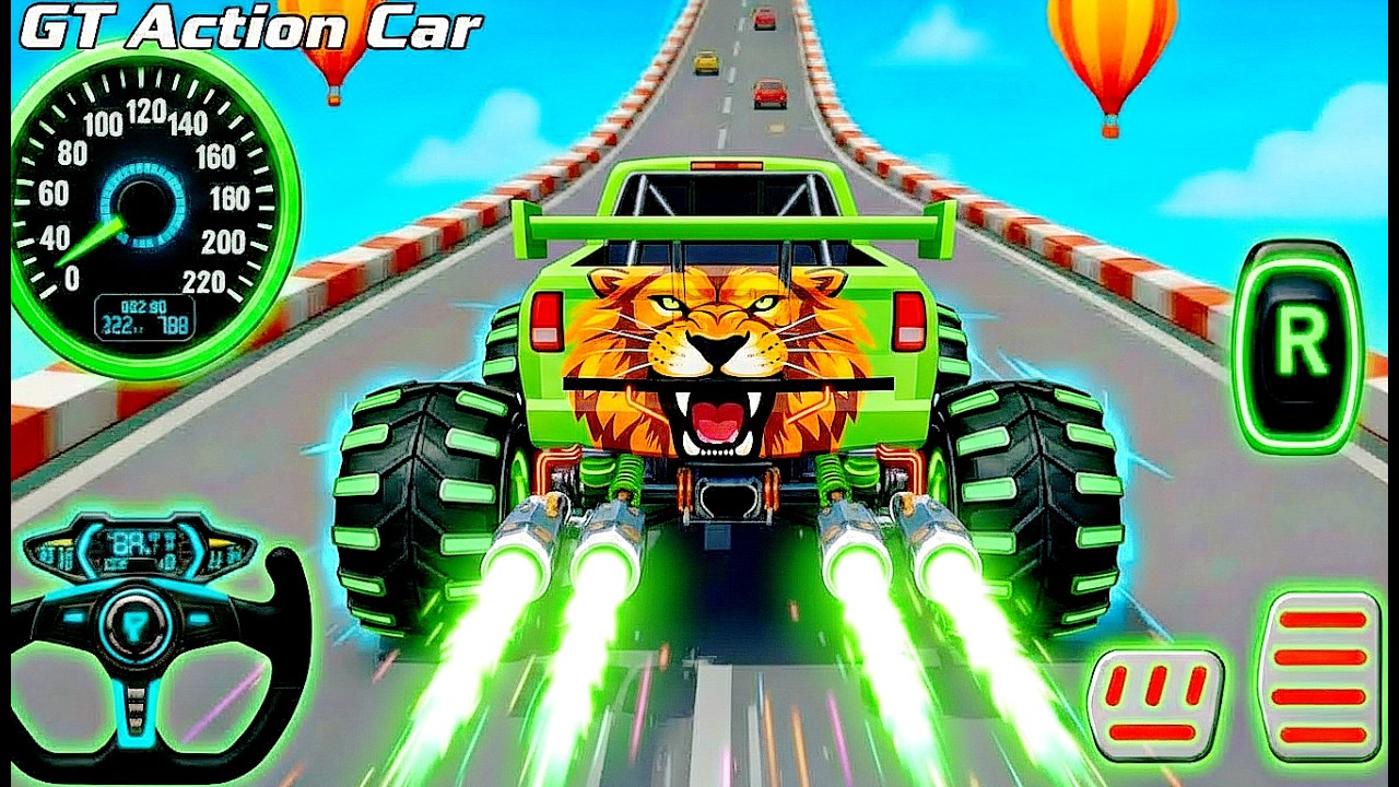 Mega Ramp Monster Car Racing 3D - Extreme Car Stunts -Android Gamepla #MegaRamp #3DGames #CarRacing