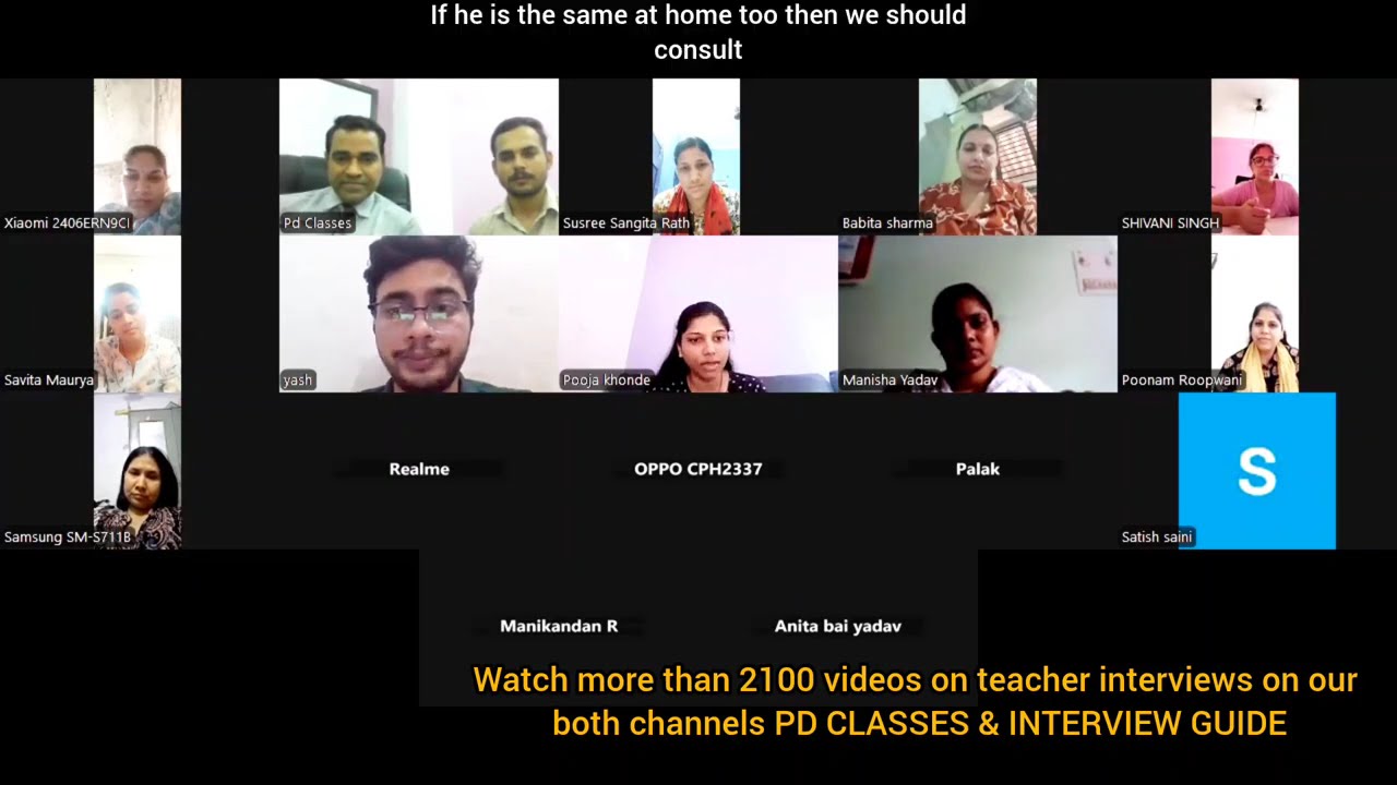FREE KVS NVS Teacher Interview Class | Live Zoom Meet | Saturday 6:17 PM l PD classes