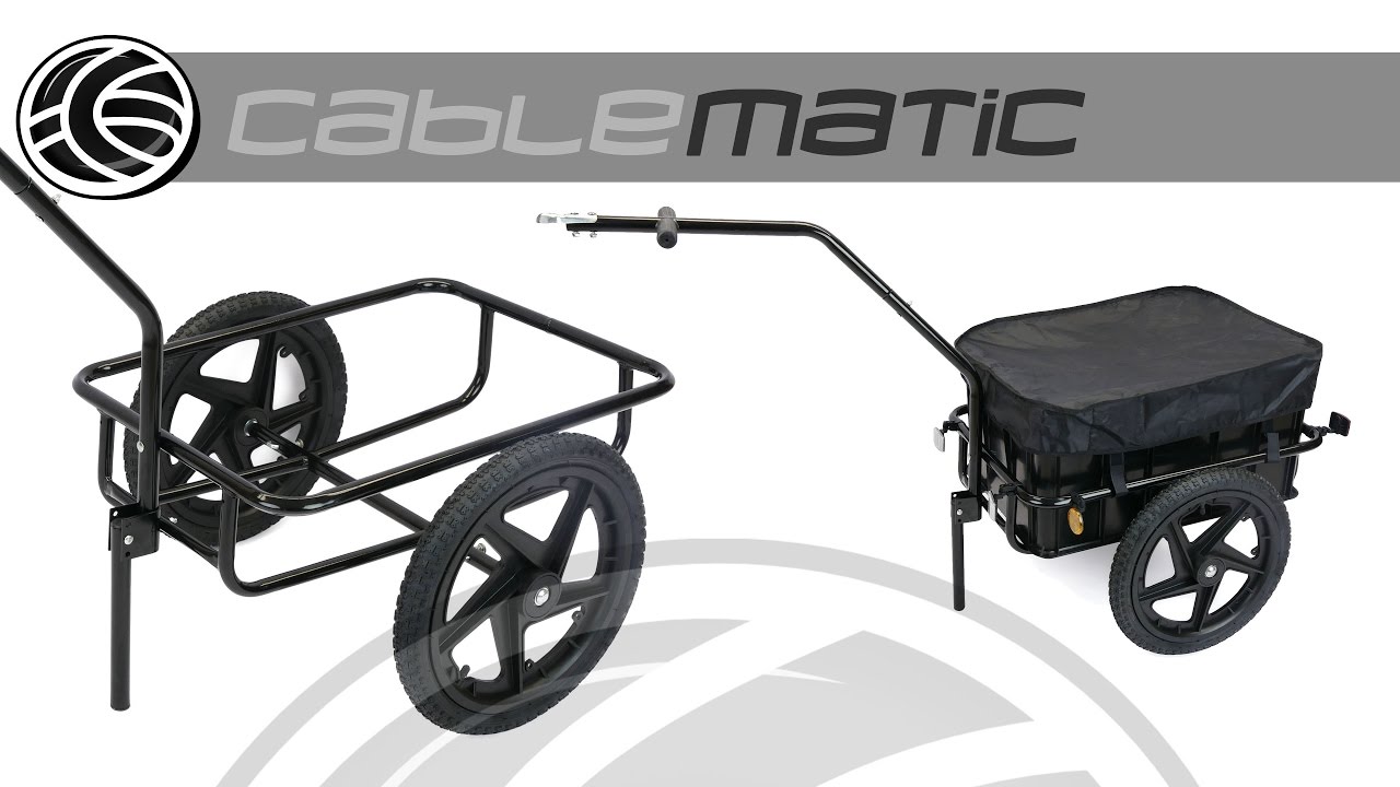 Remolque de bicicleta para carga de 40Kg con caja de 70L distribuido por CABLEMATIC ®