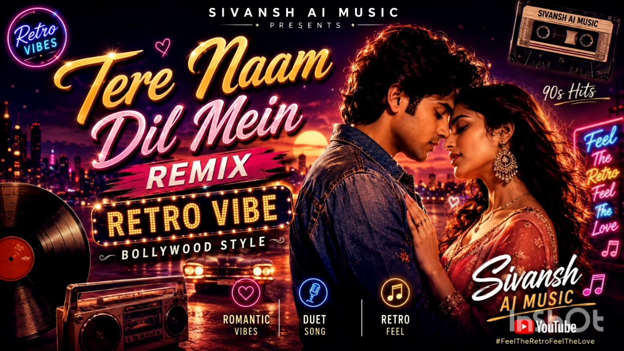 ❤️ Tere Naam Dil Mein (Retro Remix) | Romantic Bollywood Love Song 2026 | Male | Sivansh AI Music 🎵