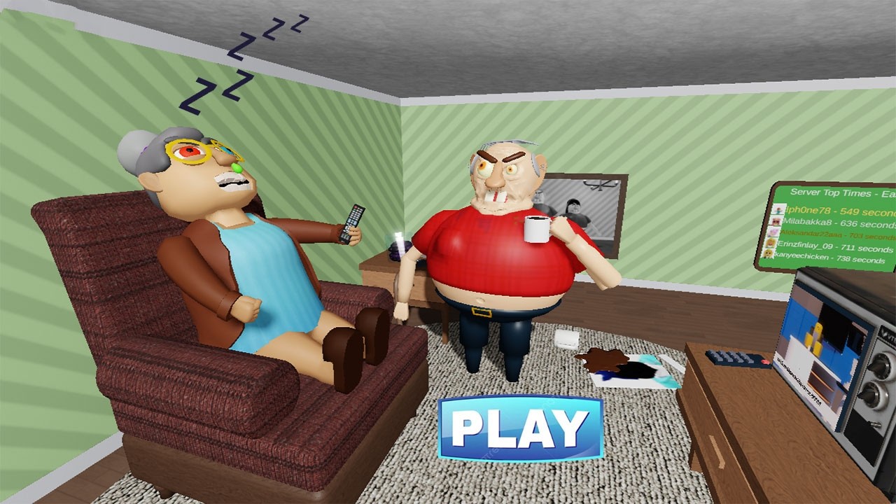 POOR GRANNY ASLEEP IN EVIL GRANDPA CHAIR !! FULL GAMEPLAY #roblox #obby