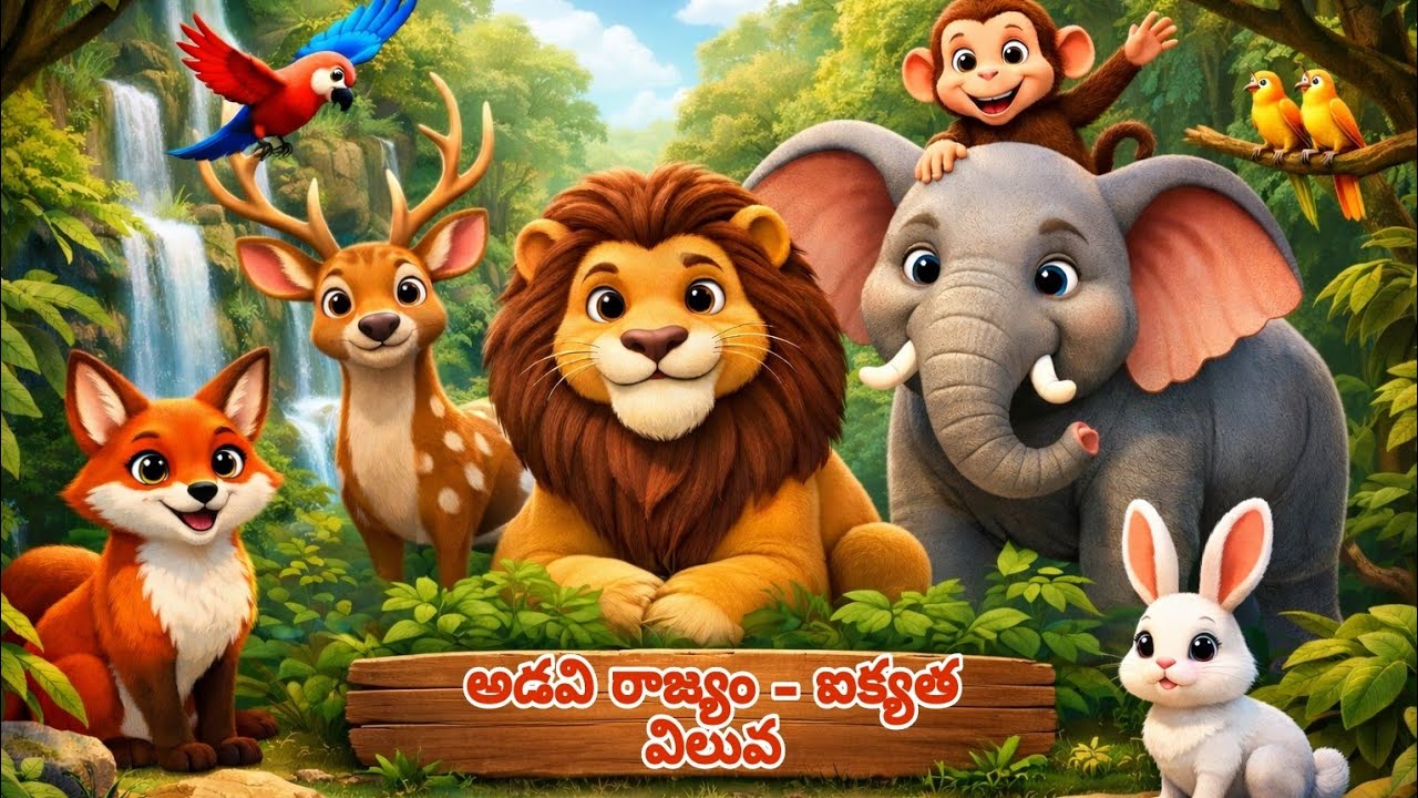 Jungle Kingdom The Value of Unity | Telugu Moral Stories |The Unity  | అడవి రాజ్యం ఐక్యత విలువ