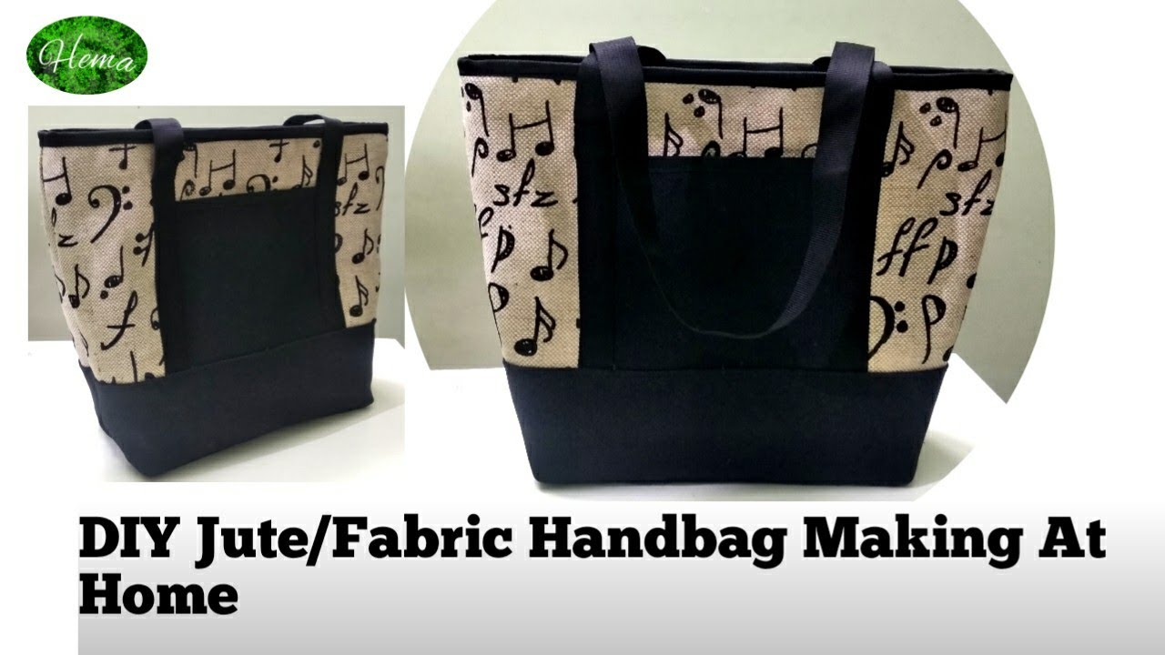 DIY Jute/Fabric Handbag Cutting&Stitching|Jute Handbag Making At Home|#jutebag #tutorial #bagsewing