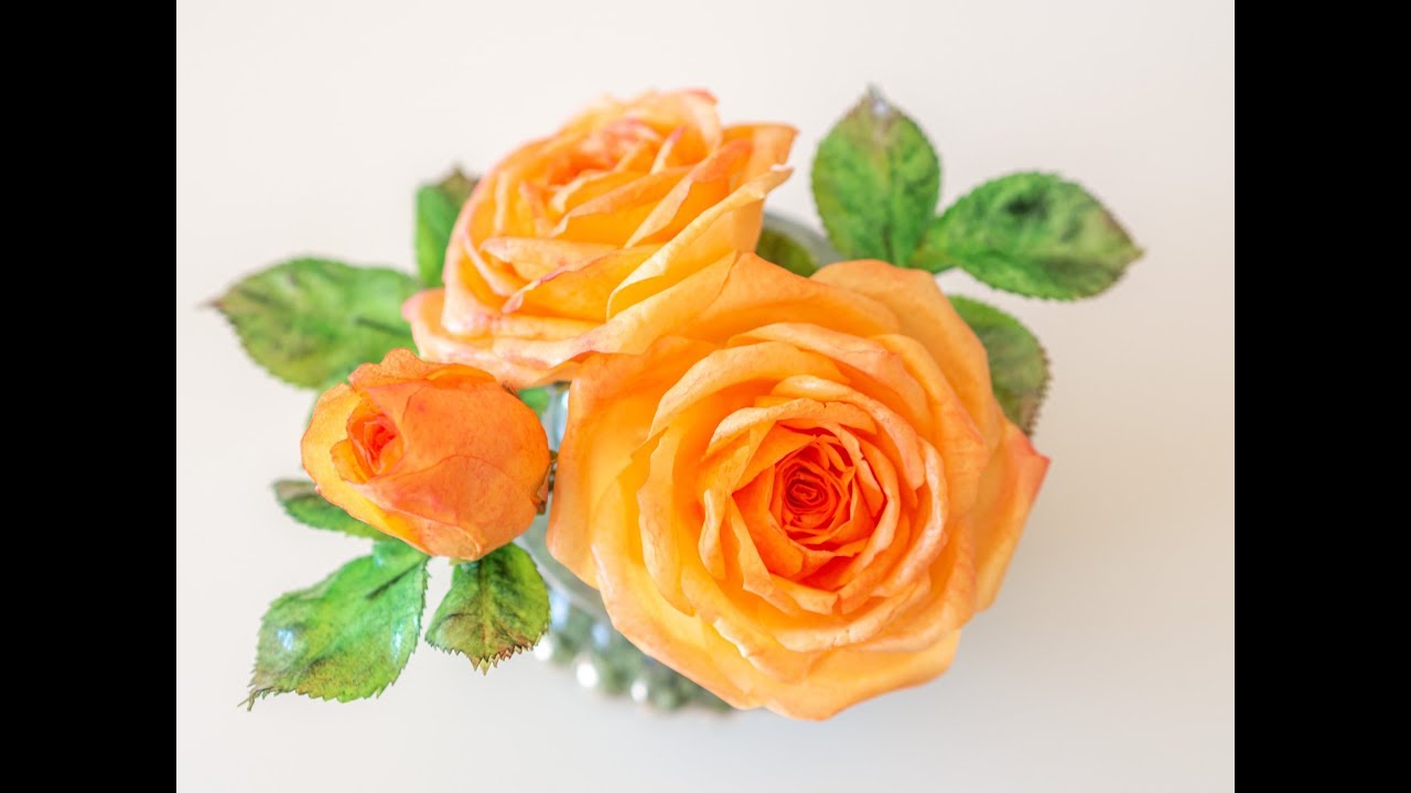Tutorial: Wafer Paper Rose mit Blattgrün