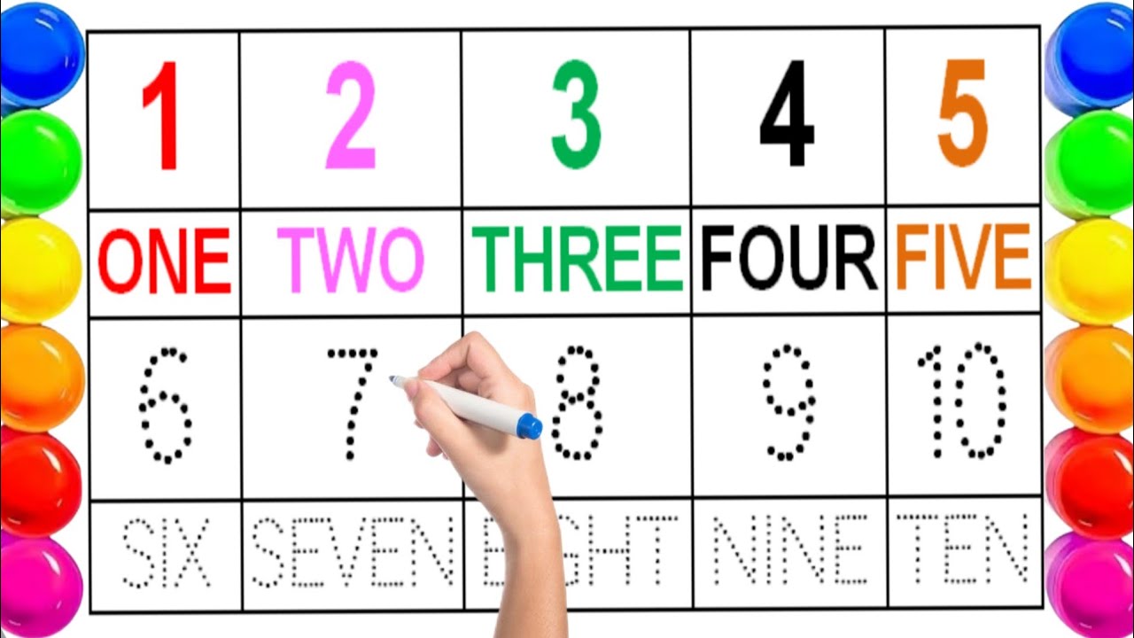 One to ten spelling in english ! Write numbers name 1 to 10 in words ! Read and learn numbers name !