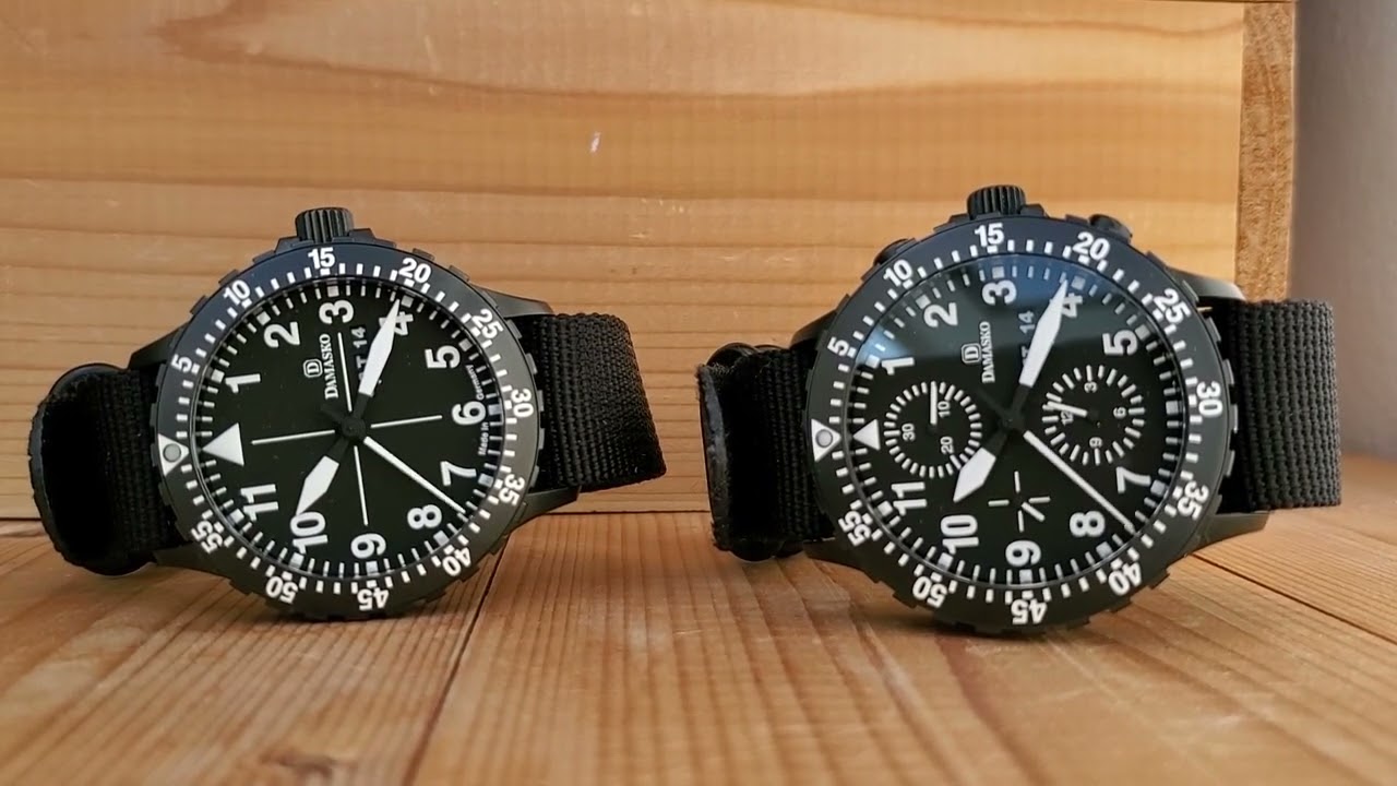 Damasko DA 46 Black (mod. hands) vs. Damasko DC 66 Black 1 hour time-lapse