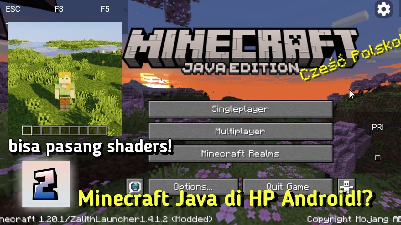 CARA BERMAIN MINECRAFT JAVA DI HP ANDROID & BISA PASANG SHADERS!? | Zalith Launcher Tutorial
