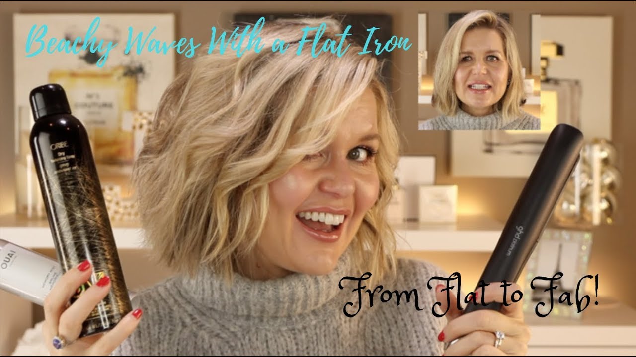 How I create beachy waves using a flat iron on my bob haircut
