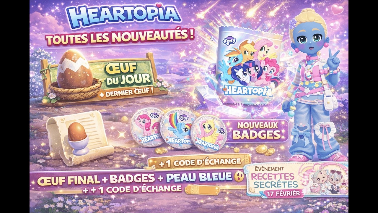 Heartopia 💗 | Dernier œuf - Skin bleu cristallin & tirages My Little Pony  #heartopia #cozygame