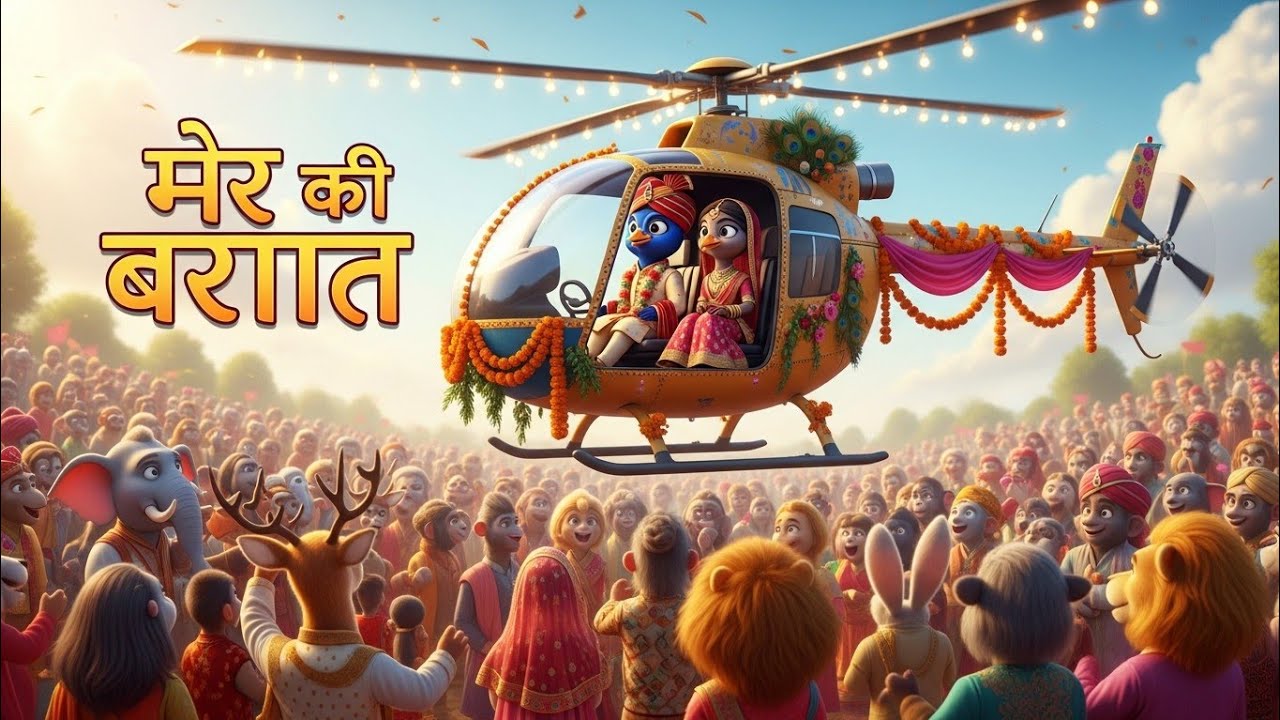देखो mor की शादी! 🚁 | मज़ेदार जानवरों की बारात#Shorts #FunnyAnimal #KidsFun #morKiShaadi