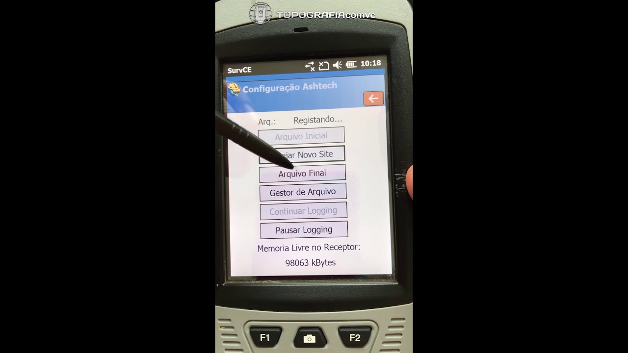 Coletando Estático, Stop & Go e Cinemático na coletora com o equipamento GPS L1/L2 - SurvCE