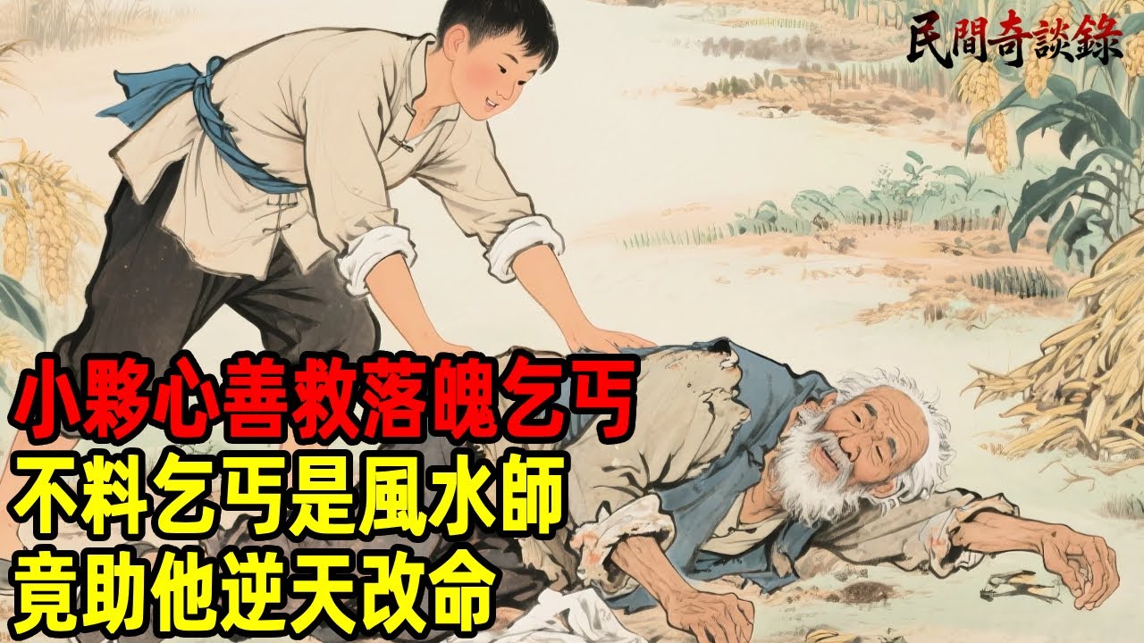 小夥心善救落魄乞丐，不料乞丐是風水師，竟助他逆天改命！【民間奇談錄】#民間故事 #台灣傳說 #懸疑故事 #銀髮頻道 #懷舊故事 #助眠故事