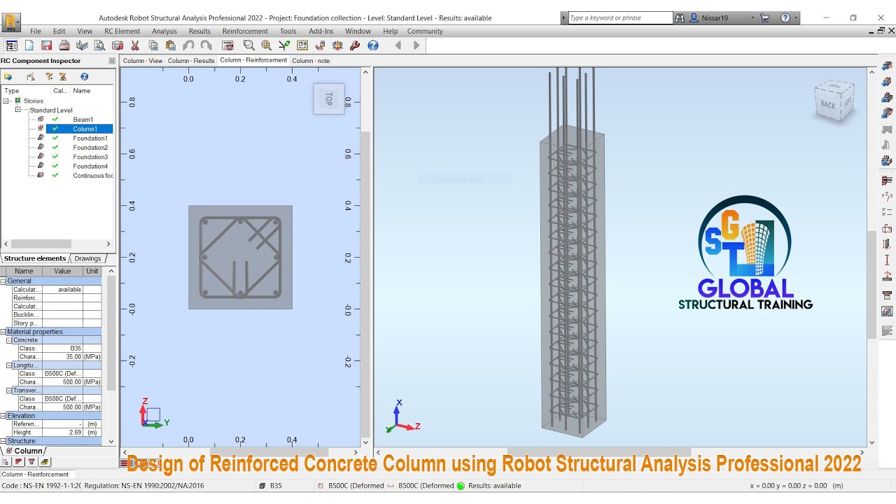 Design of Reinforced Concrete Column using Robot Structural Analysis Professional 2022