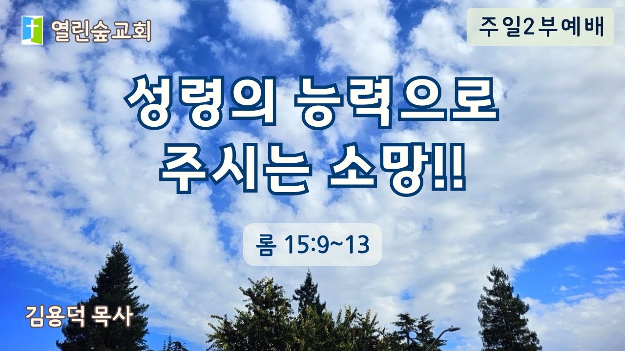 성령의 능력으로 주시는 소망!!/주일2부예배/26.02.08