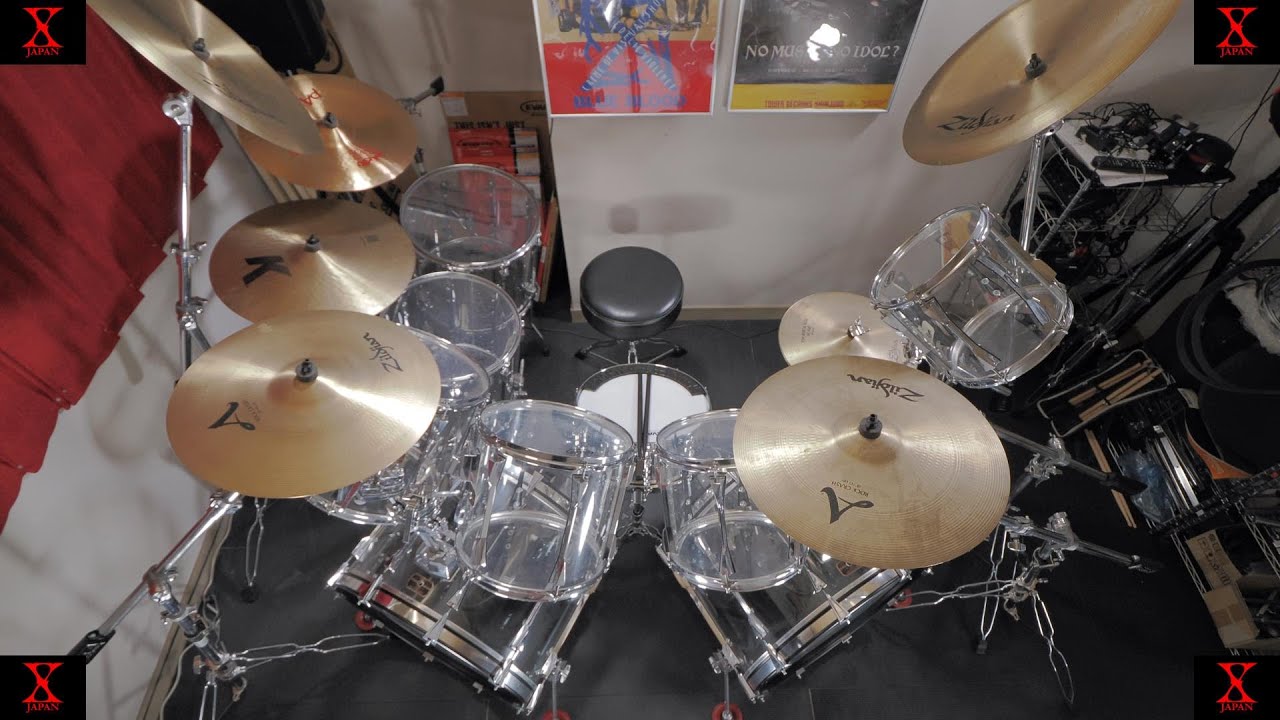 【XJAPAN】YOSHIKIさんのクリスタル ドラムが何故か我が家にあるんです・・・事の詳細や生音など詳しく解説します！