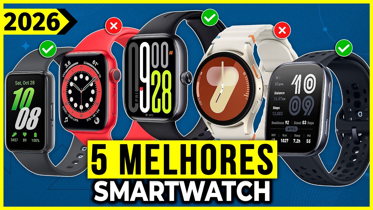 Os 5 Melhores SmartWatch / Relogio Inteligente Em 2026!