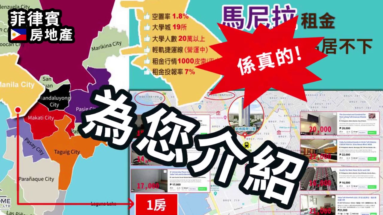 菲律賓置產〡馬尼拉租金優勢 〡海外房地產〡築夢家線上看房