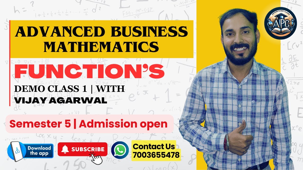 Function's | Advance Business Mathematics' |  Class 1 | Semester 5 | B. com